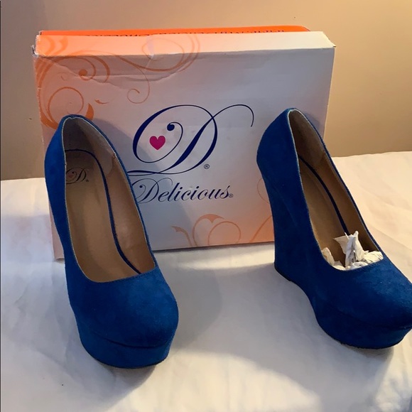 Wore once,between Cobalt and Navy blue wedges - Picture 1 of 5